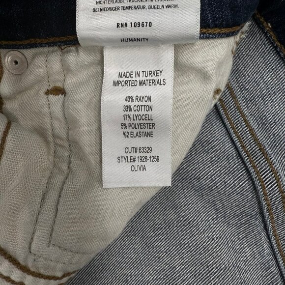 Citizens of Humanity Olivia Blue Jeans Colour Morella Size 27 - Picture 8 of 9